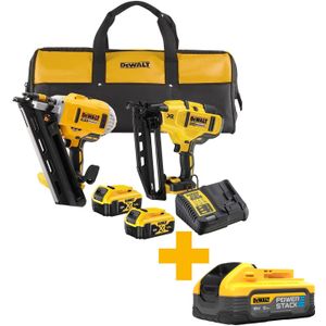 DeWALT DCK2046P2 Accu Afwerktacker en Constructietacker combiset 18V 5.0Ah Li-ion