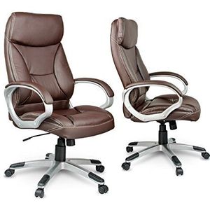 Sofotel Bureaustoel, bureaustoel met hoogteverstelling, comfortabel, praktisch, ademend weefsel, stabiele en duurzame constructie, 67 x 67 x 122 cm, bruin