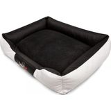 Hobbydog bed keizerlijk Exclusive - wit skaj en zwart futro R4