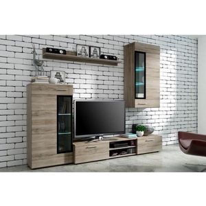 TANGO Eigentijdse melamine tv-meubel met houten decor - L 176 cm