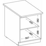 Lage kast met 2 draaideuren - Sonoma eiken decor - B 60 x D 51,6 x H 85 cm - LASSEN