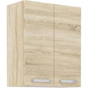 Hoge kast met 2 draaideuren - Sonoma eiken decor - B 60 cm x D 31,6 x H 72 cm - LASSEN