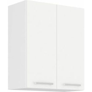 ATLAS Hoge kast met 2 deuren - Wit decor - L60 cm