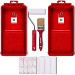 COMENSAL® Schilderset 8-delig - verfroller - verfbak - renovatieset - penseel - schuim - verfrol - schilderbenodigdheden - Made in EU