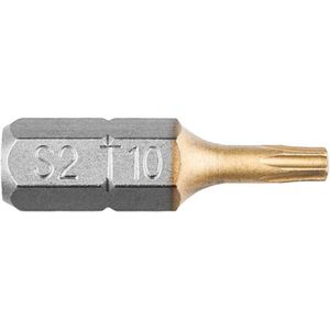 Bit Torx T10, 25mm S2 TIN, 2 op een blister