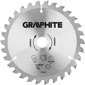 Graphite 55H660 Cirkelzaagblad voor Hout 140x20x18mm, TCT