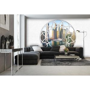 Dubai City Skyline Marina Window Photo Wallcovering