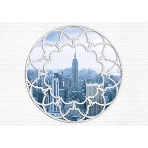 New York City Skyline Window Photo Wallcovering