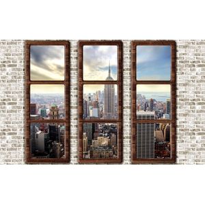 New York City Skyline Window View Photo Wallcovering