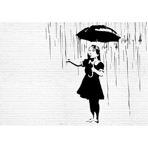 Banksy Graffiti Brick Wall Photo Wallcovering