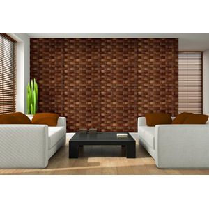 Weave Texture Brown Wicker Photo Wallcovering