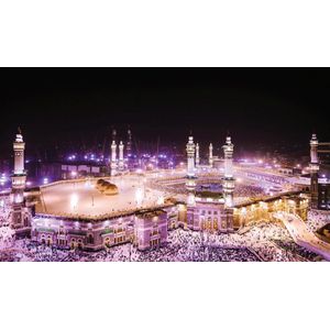 Pink Mosque At Night Photo Wallcovering