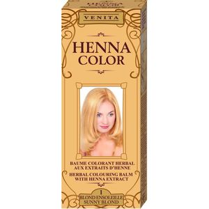 Venita HENNA COLOR BALSEM Sunny Blond nr.1 Kant-en Klare Natuurlijke Haarverf Zonder Ammoniak. Ammonia. PPD. PTD. Peroxide. Waterstofperoxide etc. 75ml