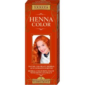 Venita HENNA COLOR BALSEM Fiery Orange nr.3 Kant-en Klare Natuurlijke Haarverf Zonder Ammoniak. Ammonia. PPD. PTD. Peroxide. Waterstofperoxide etc. 75ml
