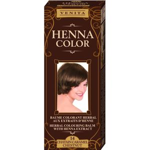 Venita HENNA COLOR BALSEM Chestnut nr.14 Kant-en Klare Natuurlijke Haarverf Zonder Ammoniak. Ammonia. PPD. PTD. Peroxide. Waterstofperoxide etc. 75ml