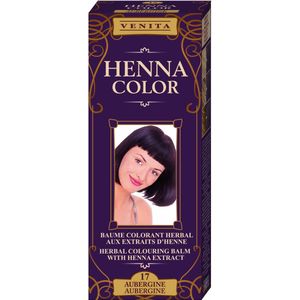 Venita HENNA COLOR BALSEM Aubergine nr.17 Kant-en Klare Natuurlijke Haarverf Zonder Ammoniak. Ammonia. PPD. PTD. Peroxide. Waterstofperoxide etc. 75ml