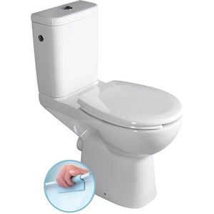 Duoblok toilet voor gehandicapten CLEAN ON, Rimless, afval achteraan, wit