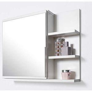 DOMTECH Badkamerspiegelkast met planken, badkamerspiegel, witte spiegelkast, R