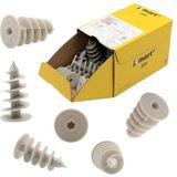 Marke SM0STYN Thermo isolatiepluggen, verwerking zonder voorboren of speciaal gereedschap, hardschuimpluggen, piepschuimpluggen, spiraalpluggen (25 x 50-25 stuks), 100% nylon, grijs