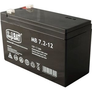 MPL megaBAT MB 7.2-12 UPS-accu Lood-zuur batterij VRLA AGM Onderhoudsvrij 12 V 7,2 Ah Zwart