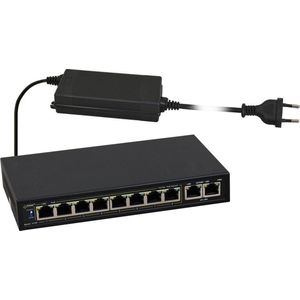 Pulsar - S108-90W - Netwerkschakelaar - Zwart - Managed Fast Ethernet - Power over Ethernet - 8 Havens