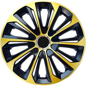 NRM - wieldoppen 16"" - zwart met gold- set van 4 stuks - ABS / Duurzaam / Resistant