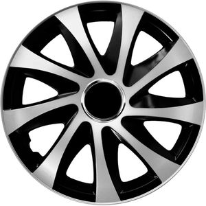 13 ""NRM EXTRA DRIFT SILVER BLACK - WIELDOPPEN - SET VAN 4 STUKS