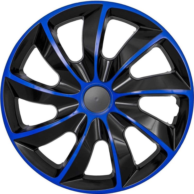 NRM - QUAD BICOLOR - Wieldoppen - Blauw - Zwart - Set van 4 - 14 inch