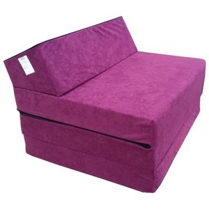 Natalia Spzoo Opvouwbare matras logeermatras met hoofdeinde 200 x 70 x 10 cm (Violet 1224)