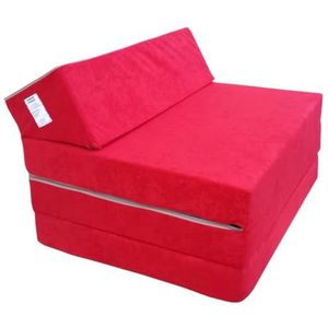 Natalia Spzoo Opvouwbare matras logeermatras met hoofdeinde 200 x 70 x 10 cm (Rood 3100)