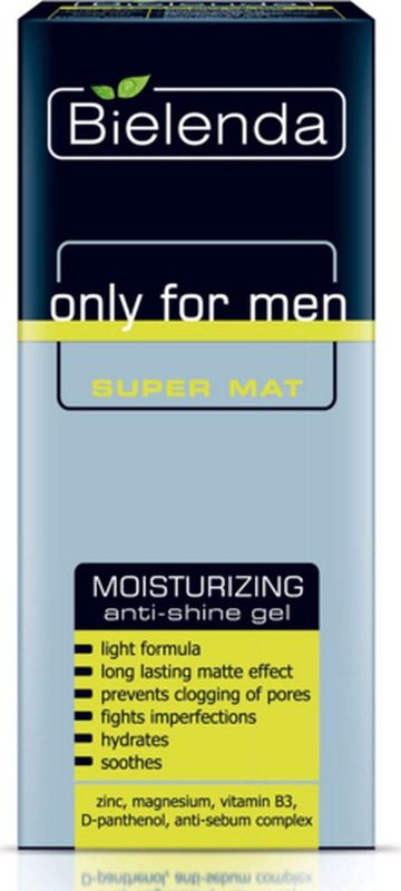 Bielenda - Only For Men - Gezichtscreme - 50 ml - Anti-Shine Gel