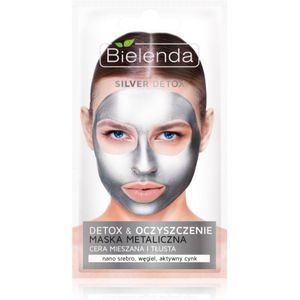 Bielenda - Metallic Masks Silver Detox - Gezichtsmasker - 8 gr - Detoxificerend en Reinigen voor Gemengde en Vette Huid
