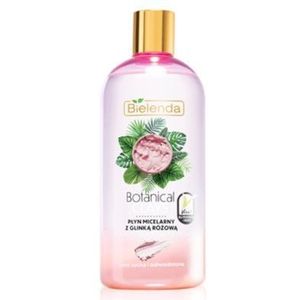 Bielenda, Botanical Clays Veganistische micelvloeistof make-up remover met roze kleiaarde, droge en gedehydrateerde huid, 500 ml