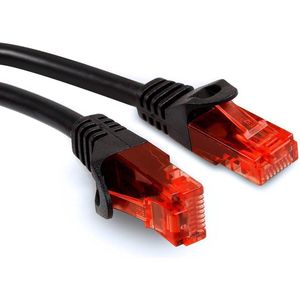 UTP LAN CAT6 netwerkkabel, afgesloten met RJ45-pluggen, zwart - 5m