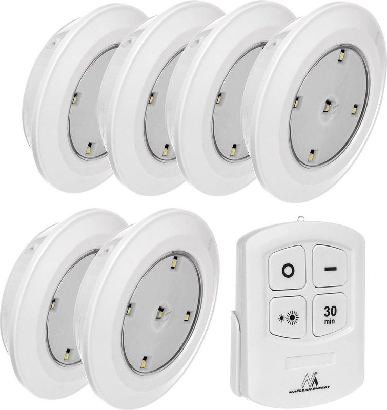 Maclean - LED verlichting SET van 6 stuks + Afstandsbediening