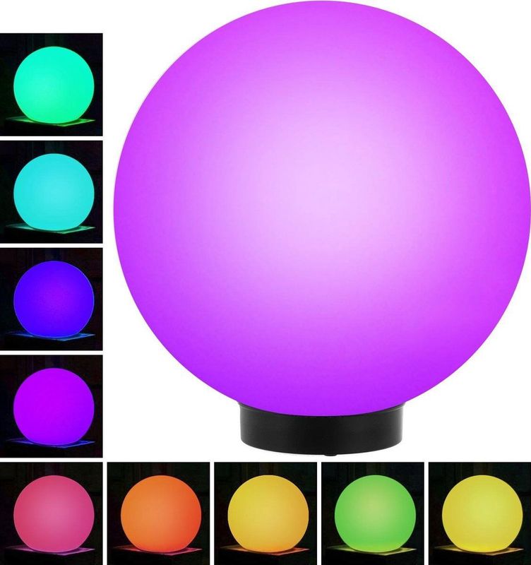 Green Blue GB165 Buitenlamp op zonne-energie, zonnelamp, LED-lichtbol, tuinverlichting, verschillende lichtkleuren (kleur, 25 cm)