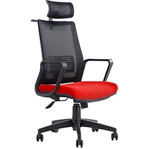 Green Blue GB180 ergonomische bureaustoel met wielen draaistoel bureaustoel in hoogte verstelbaar kleerhanger kantelmechanisme hoofdsteun, plastic standaard