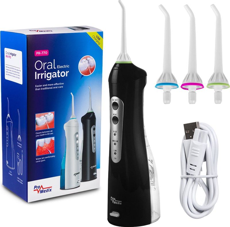 Promedix PR-770 Draadloze dental irrigator Elektrische water-flosser IPX7 8.5 Bar