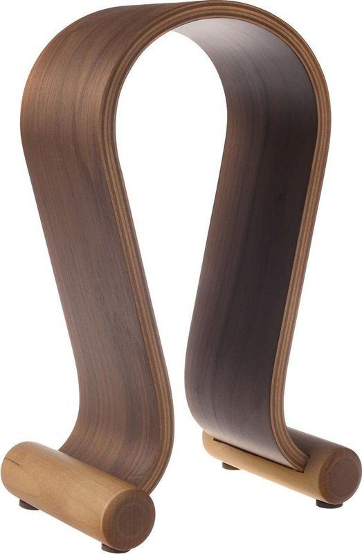 Maclean MC-815W Universele houten hoofdtelefoonstandaard, hoofdtelefoonhouder, hoofdtelefoonstandaard, houder headset (walnoot)