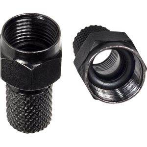 Plug F-satelliet professioneel 6.8mm RG5.9, RG6 zwart nikkel Maclean TV-system MCTV-903