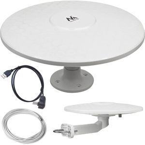 Maclean MCTV-947 Omnidirectionele antenne, multidirectionele buitenantenne, actieve tv-antenne, DVB-T/T2 H.265 HEVC (camper - USB)