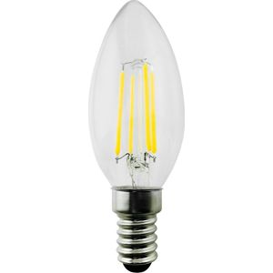 LED filament lamp E14, 4W 230V Maclean Energy MCE285 WW warm wit 3000K 400lm retro edison decoratieve kaars C37