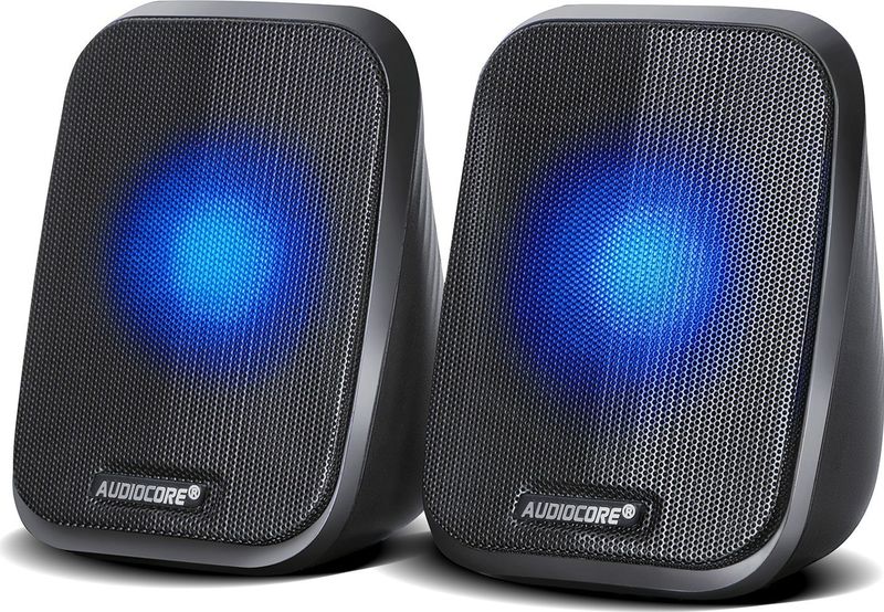 Audiocore AC835 2.0 Stereo Luidspreker met LED-achtergrondverlichting - 6W, 2x3W RMS