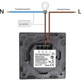 Maclean - MCE701B - Lichtschakelaar - Zwart - Glas - LED-verlichting