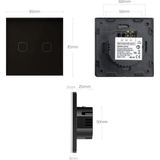 Maclean - MCE701B - Lichtschakelaar - Zwart - Glas - LED-verlichting