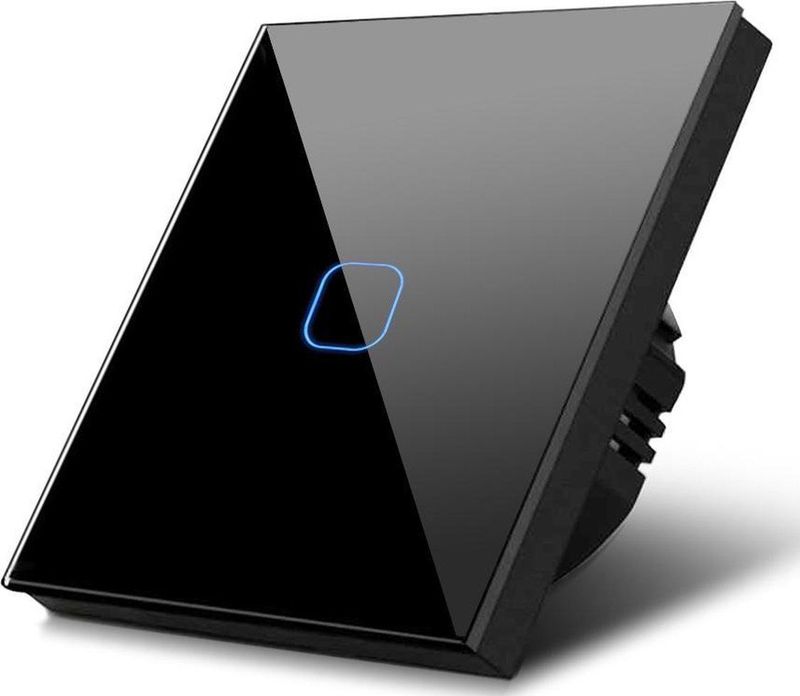 Maclean - MCE701B - Lichtschakelaar - Zwart - Glas - LED-verlichting