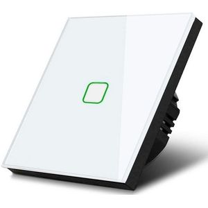 Maclean - Lichtschakelaar - Wandschakelaar - Aanraaklichtschakelaar van gehard glas met één vierkante LED-verlichte knop