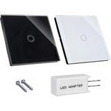 Maclean - MCE703W - Aanraaklichtschakelaar - Wit - Gehard Glas - Dubbel