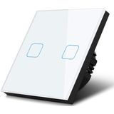 Maclean - MCE703W - Aanraaklichtschakelaar - Wit - Gehard Glas - Dubbel