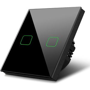 Aanraaklichtschakelaar van gehard glas met twee ronde LED-verlichte knoppen Maclean Energy MCE704B